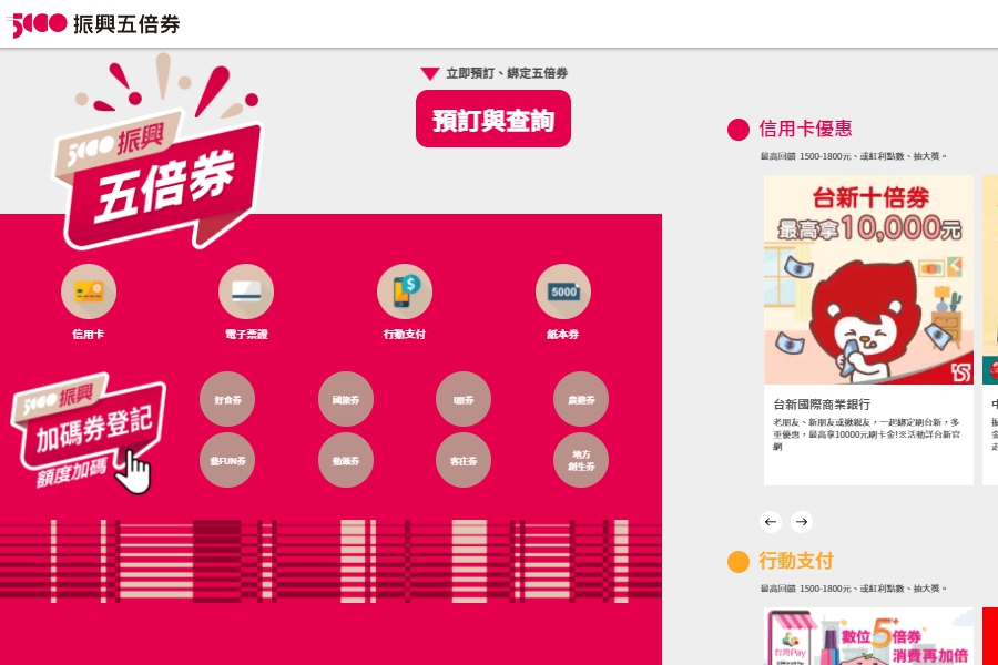 五倍券蓄勢待發 官網上線9/22起「一站式加碼」全面啟動