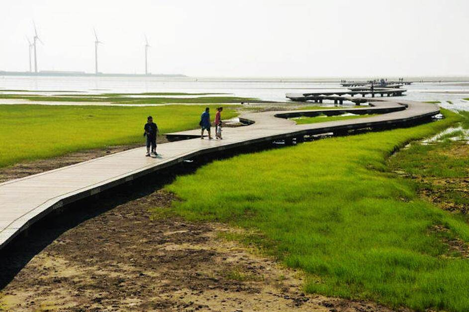 高美濕地木棧道解封 賞日落沿海生態